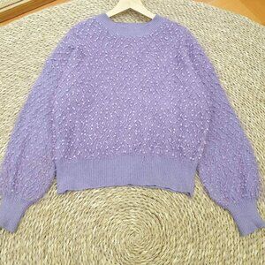 Lavender Purple Textured Knit Oversized Sweater 💜